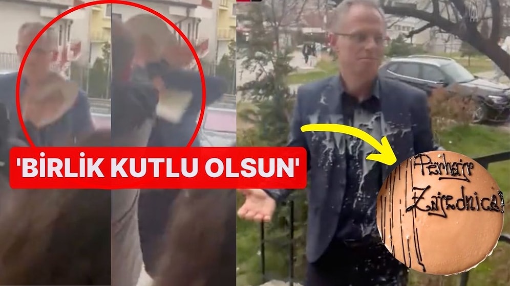 Başbakan Yardımcısına Pasta ve 'Milkshake'li Saldırı: 'Birlik Kutlu Olsun'