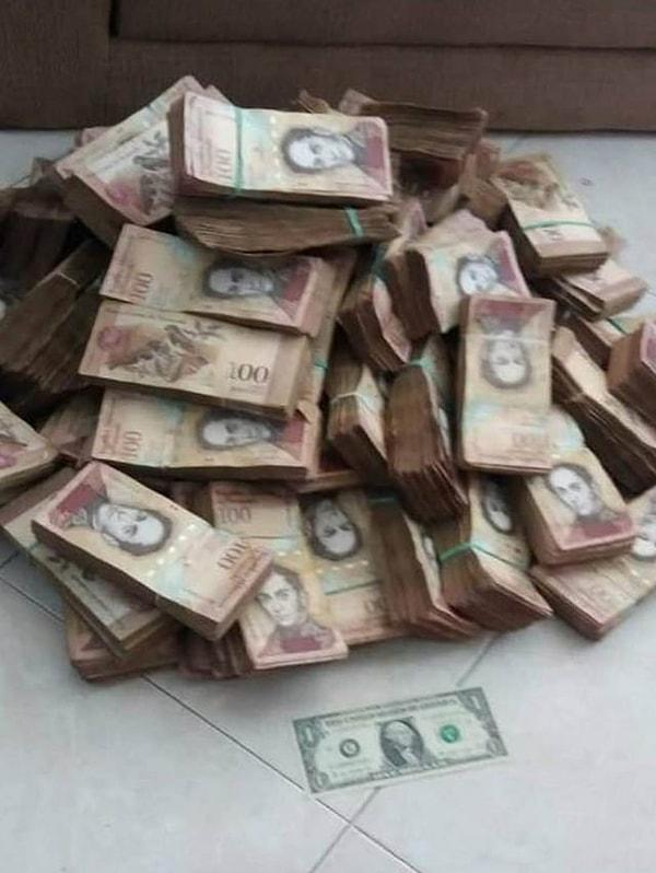 11. Bir dolara karşılık gelen Venezuela bolivarlarının toplamı👇