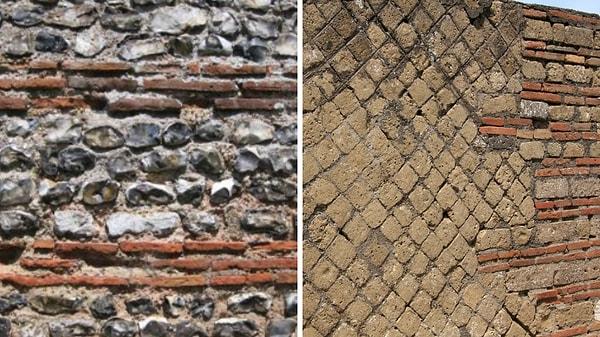 Antik Roma mimarisinde kullanılan malzemeler: Roma tuğlası, taşı ve Roma betonu olmuştur.