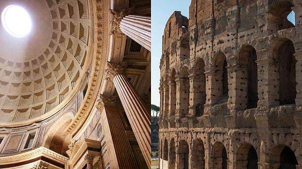 Antik Roma mimarisinin günümüzde dâhi en önemli kabul edilen yapıları ise hiç şüphesiz Pantheon ve Collesseum'dur.