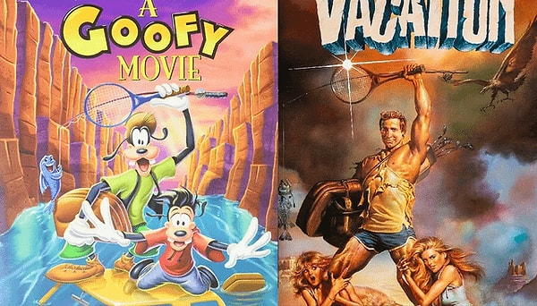 12. A Goofy Movie (1995) filminin DVD kapağı Vacation (1983) filminden esinlenilmiş.