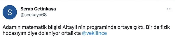 İnce'nin Fatih Altaylı'nın programında herkese eror verdiren o matematik hesabı hatırlatıldı.