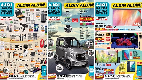 Bu Sefer Mağazada: A101'e Elektrikli Araba Geliyor! 30 Mart 2023 A101 Aldın Aldın Kataloğu