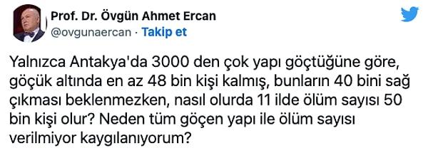 İşte Ahmet Ercan’ın açıklaması: