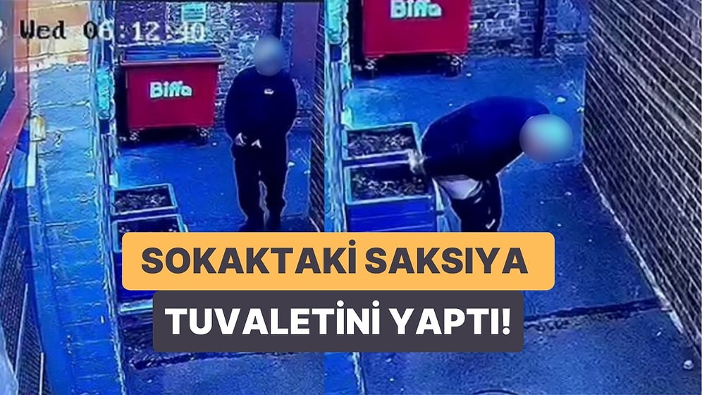 Güpegündüz Sokak Ortasındaki Saksıya Tuvaletini Yapan Adamın Görenleri Hayrete Düşüren Görüntüleri