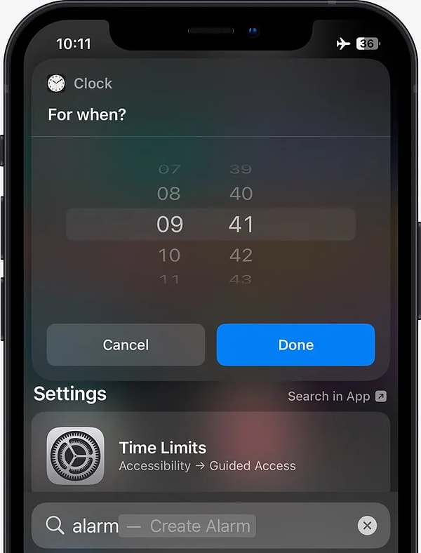7. Hızlıca alarm kurabilirsiniz!