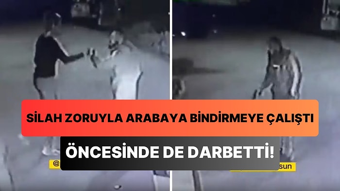 Şiddet Uyguladığı Kadını Silah Zoruyla Arabaya Bindirmeye Çalışan Erkeğin Skandal Görüntüleri