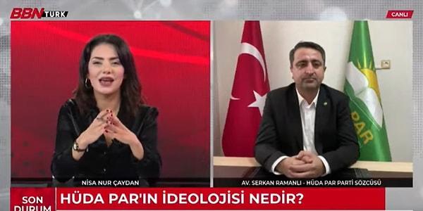 Cumhur İttifakı'na katılarak Erdoğan'ı destekleyeceklerini açıklayan HÜDA-PAR'ın sözcüsü Serkan Ramanlı da Erdoğan'ın o sözlerini tekrarlayarak, "Biz her türlü milliyetçiliği ayaklarımızın altına almış bir partiyiz" dedi.