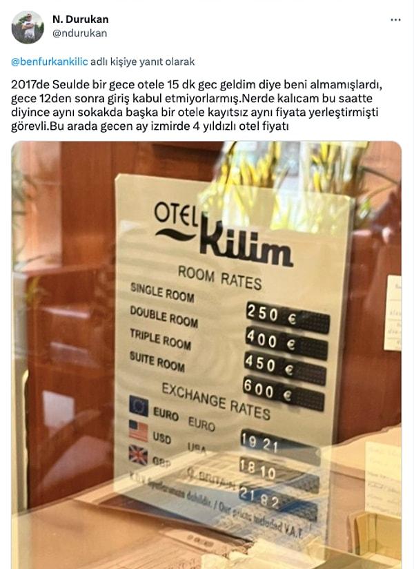 Bir kullanıcı ülkemizde 4 yıldızlı otel fiyatlarını paylaştı.