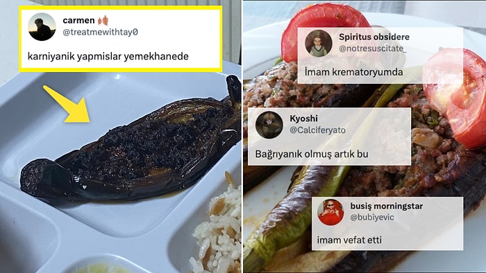 Yemekhanede Yapılan Taş Kömüründen Hallice Karnıyarığı Paylaşan Kullanıcıya Gelen Birbirinden Komik Yorumlar!