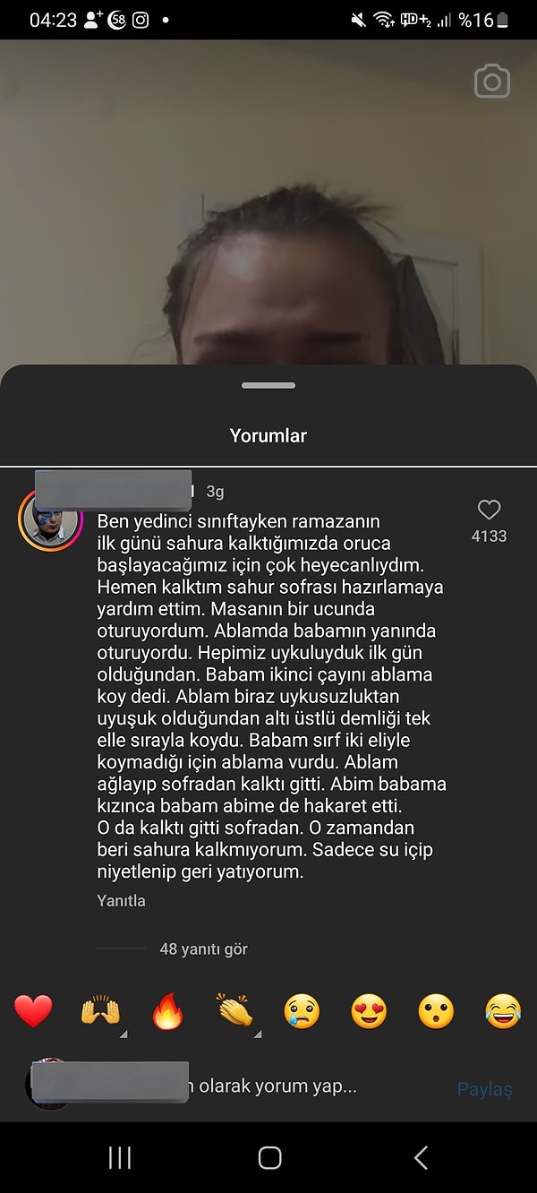 İşte o paylaşım: