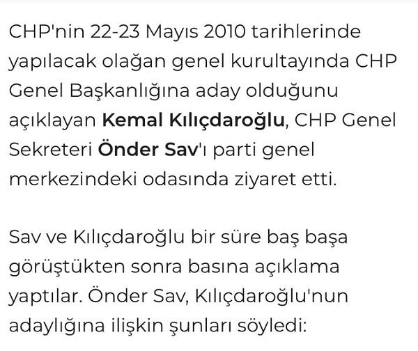 Tüm soru işaretleri 17 Mayıs günü giderildi.  Önder Sav, Kılıçdaroğlu’nu ziyaret ederek desteğini açıkladı.