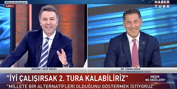 Ersoy, yayın esnasında Oğan'a ısrarla ilk turu geçememeleri durumunda ikinci turda kimi destekleyeceklerini sorunca ilginç anlar yaşandı.