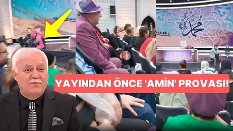 Nihat Hatipoğlu'nun Programı Öncesi Ekibin Seyirciye 'Amin Deme Provası' Yaptırdığı Anlar Çok Konuşuldu!