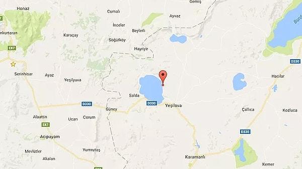 Salda Lake is located within the borders of Yeşilova district of Burdur province.