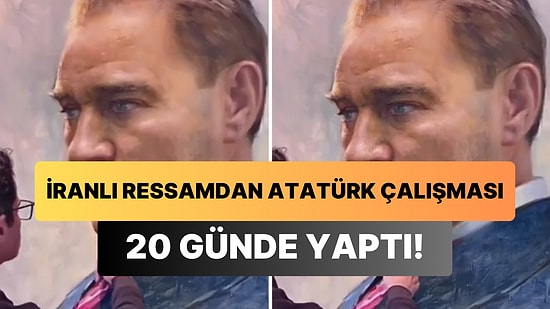 İranlı Ressam Javad Soleimanpour'un 20 Günde Bitirdiği Mustafa Kemal Atatürk Çalışması