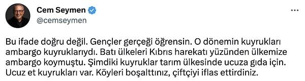 Gazeteci Cem Seymen ise Recep Tayyip Erdoğan'ın sözlerine karşılık verdi.👇