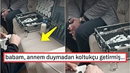 Karısından Korktuğu İçin Yaktığı Koltuğu Tamir Ettirmeye Çalışan Babanın Çaresizliğine Gelen Komik Tepkiler