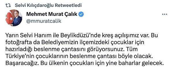 Ayrıca Selvi Kılıçdaroğlu'nun paylaştığı beslenme çantasının da bir hikayesi varmış. Bunu da Beylikdüzü Belediye Başkanı Mehmet Murat Çelik'ten öğrendik.