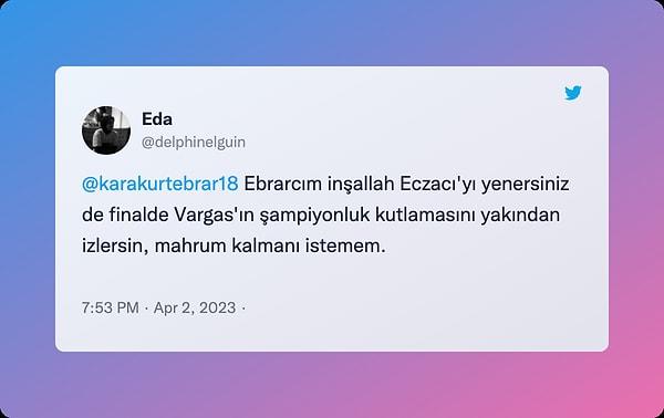 Ebrar'ın yapmış olduğu alıntılara gelen yanıtlarda Fenerbahçeli taraftarlardan tepkiler vardı👇