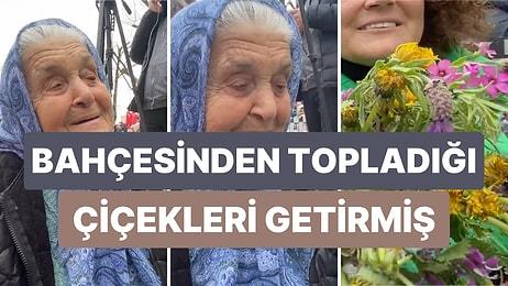 Bahçesindeki Çiçekleri Kılıçdaroğlu ve İmamoğlu’na Vermek İçin Mitinge Getiren 89 Yaşındaki Nermin Teyze