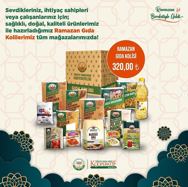 Ramazan Gıda Kolisi 320 TL.