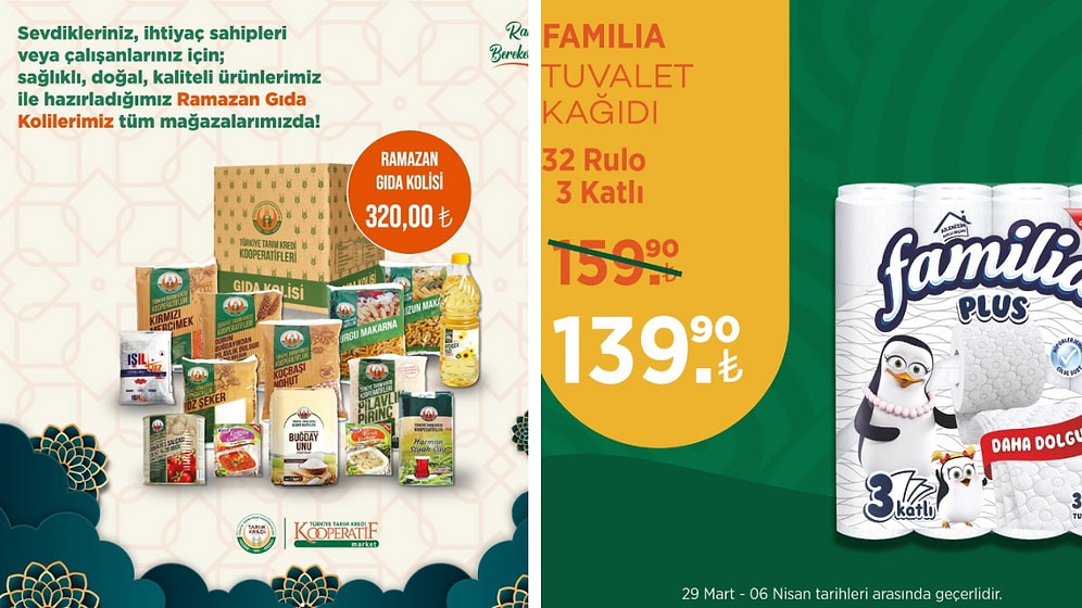 29 Mart - 6 Nisan 2023 Tarım Kredi Kooperatifi Market İndirimli Ürün Fiyat Listesi