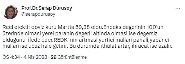 Reel efektif kurun artışı Türk Lirası'nın değer kazandığını, diğer bir anlatımla Türk mallarının yabancı mallar cinsinden fiyatının arttığını gösteriyor.