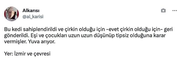 Kullanıcı sayfasında İzmir ve çevresinde Mıncır için yeniden yuva aradıklarını yazdı.