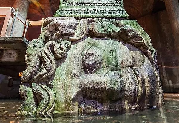 In addition to all these, arguably one of the most interesting elements of the Basilica Cistern is the blocks embossed with the head of Medusa..