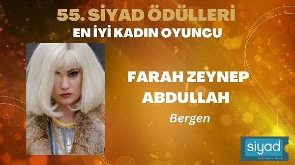 En İyi Kadın Oyuncu ödülünü ise Bergen'deki performansıyla Farah Zeynep Abdullah kazandı.