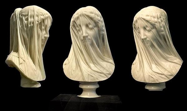 4. The Veiled Virgin (Örtülü Bakire) - Giovanni Strazza (1850)