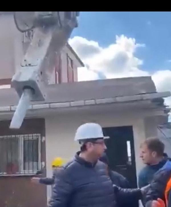Son olarak da belediyenin yaptığı yıkımı yerinde izleyen mühendis İmamoğlu...