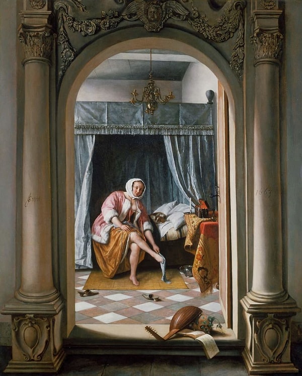 6. Tuvaletinde Bir Kadın - Jan Steen (1663)