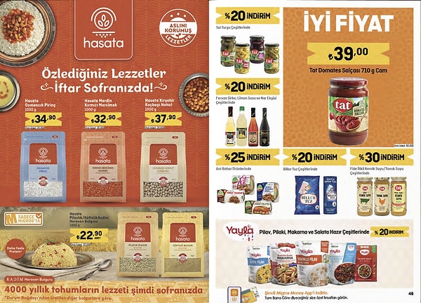 Tat Domates Salçası 710 gr Cam 39 TL.