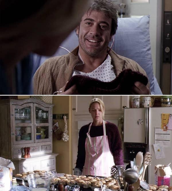 7. Grey's Anatomy dizisinin ikinci sezonundaki Denny öldükten sonra Izzie'nin yas tutmak için ona ördüğü süveteri giydiğini görebilirsiniz.
