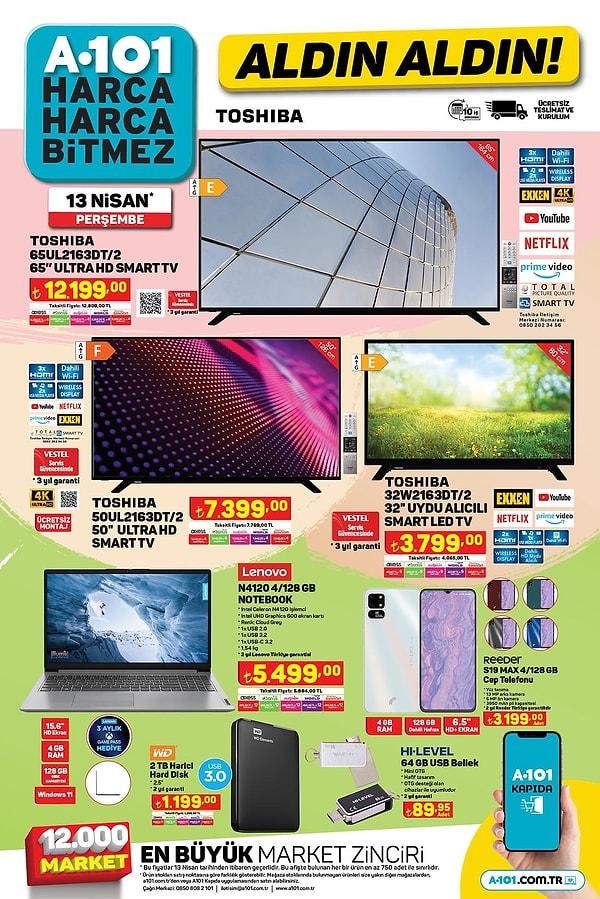 Toshiba 65" Ultra HD Smart Tv 12.199 TL