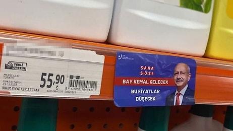 Market Raflarında Bu Kez Kılıçdaroğlu Etiketi: "Bu Fiyatlar Düşecek"