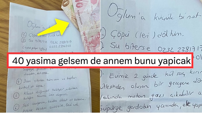 Evde Tek Kalacak Oğluna Uzun Bir Not Bırakan Annenin Yazdıklarına Güldüren Cevaplar Geldi!