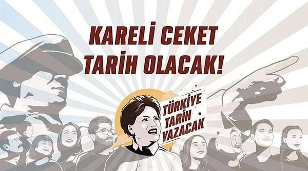 'Türkiye tarih yazacak' ifadesinin yer aldığı afişlerde, mevcut iktidara yapılan göndermeler de yer alıyor.