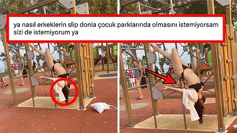 Bikiniyle Park Direğinde Sallanan Kadın Verdiği Pozla Tartışma Yarattı!