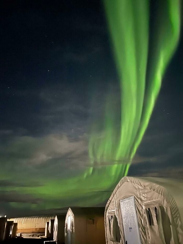 25. «Северное сияние этим утром на работе»