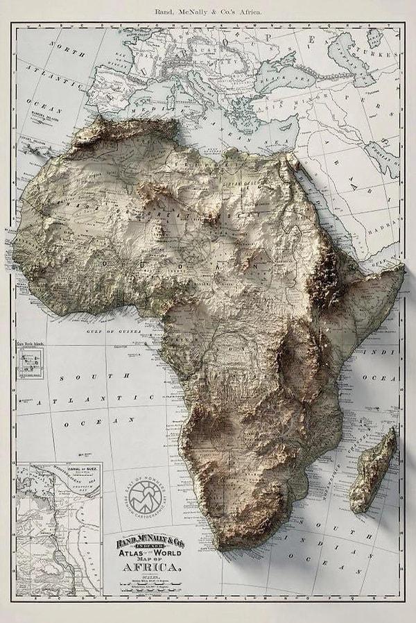 10. Afrika'nın topografik haritası