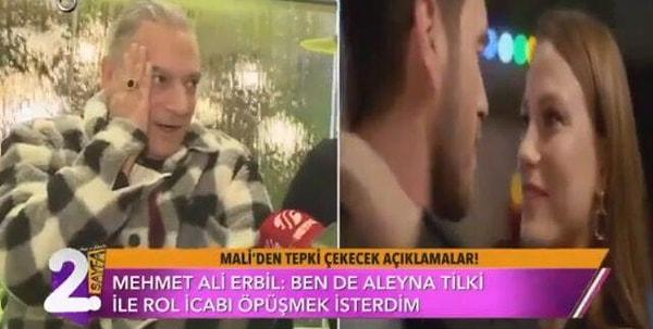 Son zamanlarda yayınlanmaya başlanan yeni televizyon dizilerindeki öpüşme sahneleriyle ilgili konuşan 66 yaşındaki Mehmet Ali Erbil, Kıvanç Tatlıtuğ ve Serenay Sarıkaya'nın öpüşme sahneleri ilgili yorum yaparken şoke etti.