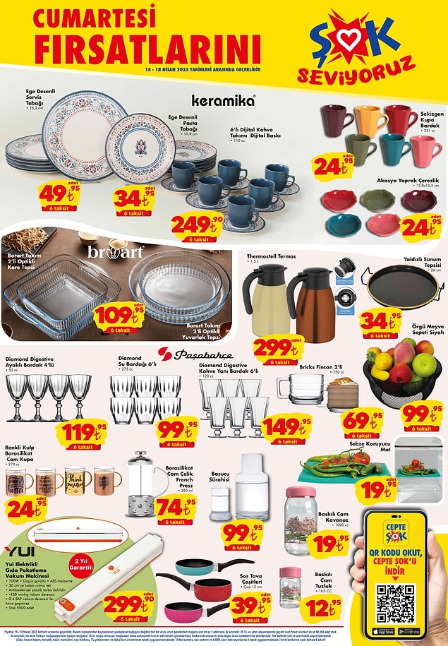 Keramika Ege Desenli Servis Tabağı 49,95 TL.