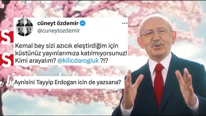 Kemal Kılıçdaroğlu'na Sitem Eden Cüneyt Özdemir'e Tepkiler Gecikmedi