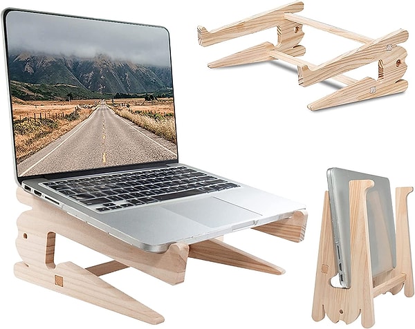 15. Ahşap laptop standı.