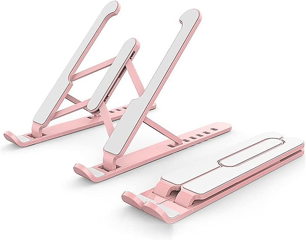 18. Pembe laptop standı.