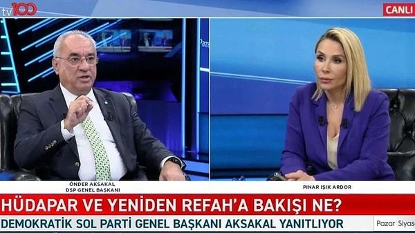 tv100 ekranlarında konuk olduğu canlı yayında seçim gündemini değerlendiren Önder Aksakal şunları söyledi:
