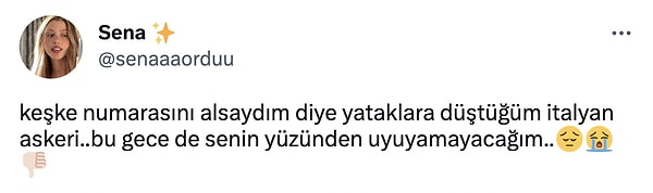 Sena isimli Twitter kullanıcısı, beğendiği bir İsviçreli askerini Twitter'da paylaştı.